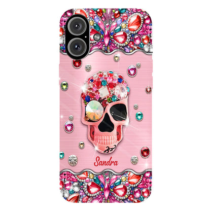 Sparkle Skull - Personalized Skull Full Print Phone Case