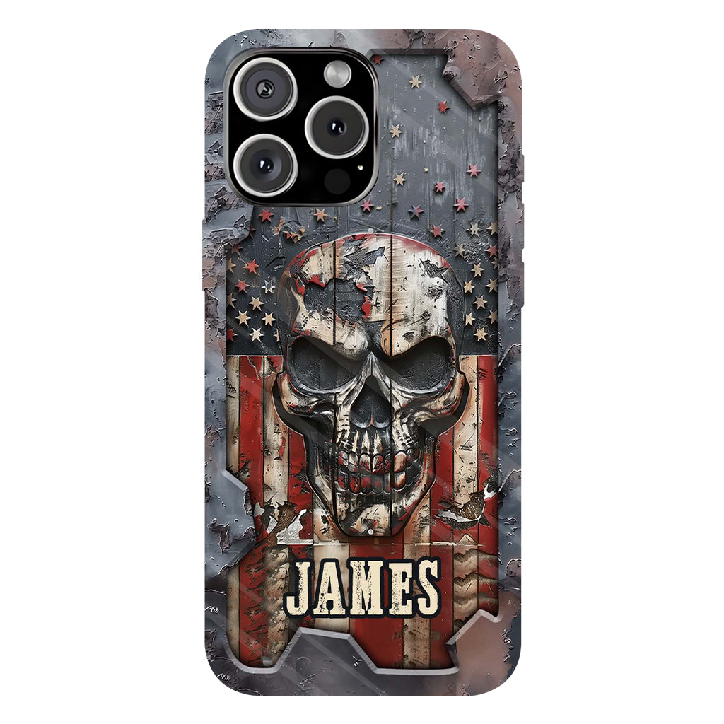 Patriotic Skull Lover - Personalized Skull Full Print Phone Case