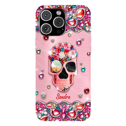 Sparkle Skull - Personalized Skull Full Print Phone Case