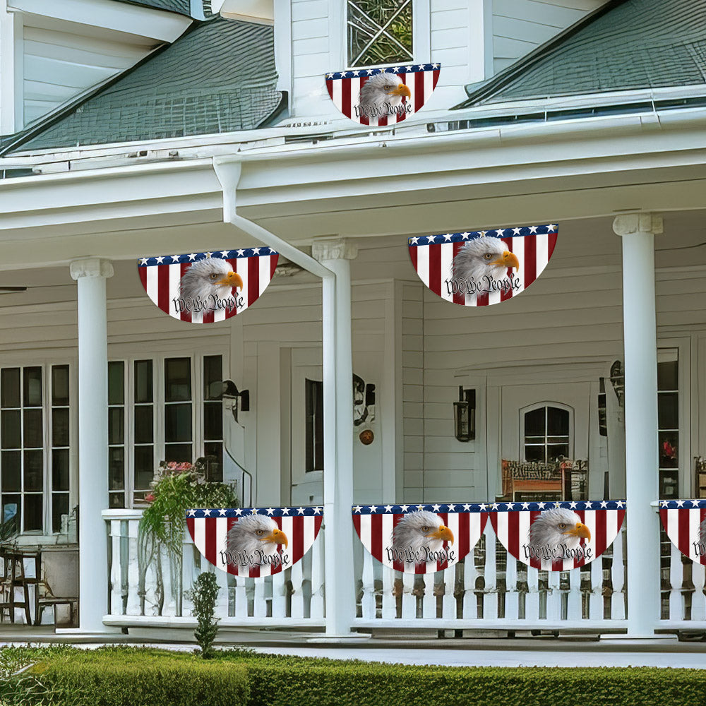 Patriotic Eagle We The People American Non-Pleated Fan Flag MLN3305FL