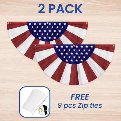 Flagwix American Flag - Patriotic American Non-Pleated Fan Flag MLN3348FL