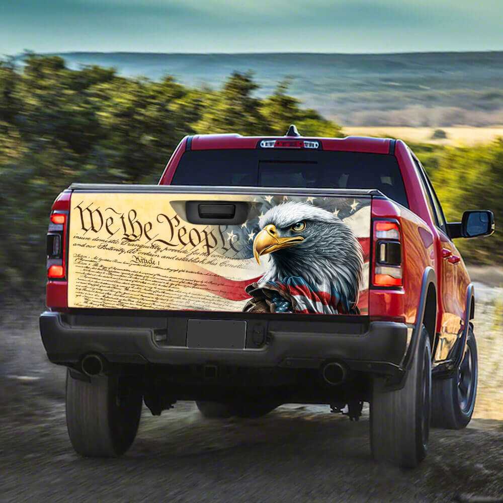 We The People. Patriotic American Eagle Truck Tailgate Decal Sticker Wrap TPT780TD